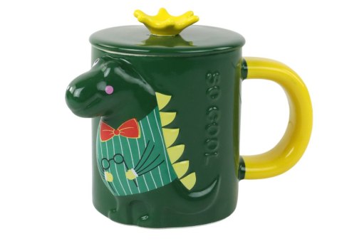 Kubek Z Przykrywką Zielony Dinozaur 400 ml LEAN Toys Kubek Z Przykrywką Zielony Dinozaur 400 ml LEAN Toys