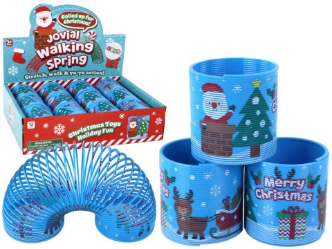 Kultowa Sprężyna Niebieska Motyw Świąteczny Relaksacyjna 6CM LEAN TOYS Kultowa Sprężyna Niebieska Motyw Świąteczny Relaksacyjna 6CM LEAN TOYS