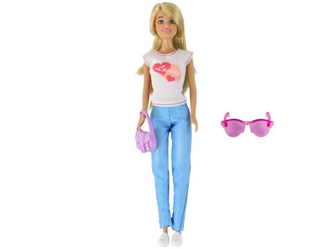 Lalka Dla Dzieci Anlily Długie Blond Włosy Torebka Okulary Biała Bluzka LEAN Toys Lalka Dla Dzieci Anlily Długie Blond Włosy Torebka Okulary Biała Bluzka LEAN Toys