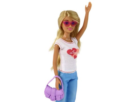 Lalka Dla Dzieci Anlily Długie Blond Włosy Torebka Okulary Biała Bluzka LEAN Toys Lalka Dla Dzieci Anlily Długie Blond Włosy Torebka Okulary Biała Bluzka LEAN Toys