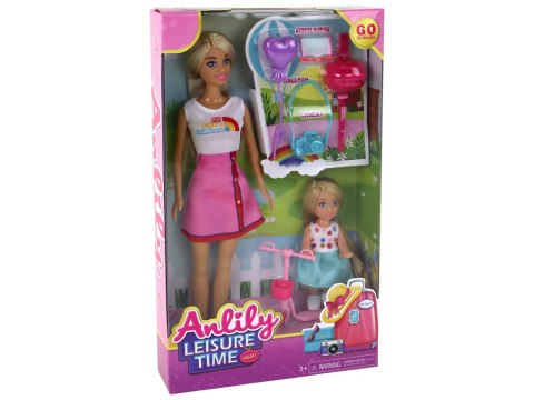 Lalki Dla Dzieci Anlily Mama i Córka Blond Włosy Hulajnoga 8 El. LEAN Toys Lalki Dla Dzieci Anlily Mama i Córka Blond Włosy Hulajnoga 8 El. LEAN Toys