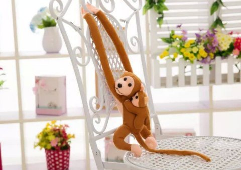 Maskotka Pluszowa Małpka z Dzieckiem Ciemno Brązowa 70 cm LEAN Toys Maskotka Pluszowa Małpka z Dzieckiem Ciemno Brązowa 70 cm LEAN Toys