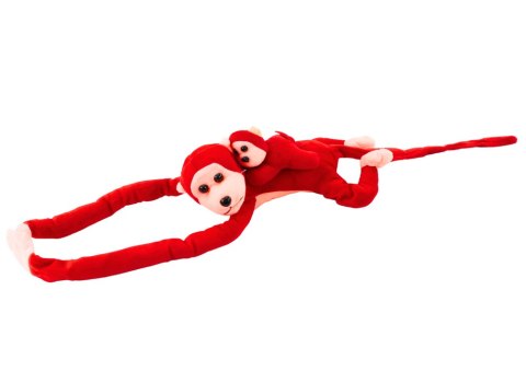 Maskotka Pluszowa Małpka z Dzieckiem Czerwona 90 cm LEAN Toys Maskotka Pluszowa Małpka z Dzieckiem Czerwona 90 cm LEAN Toys