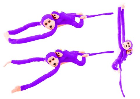 Maskotka Pluszowa Małpka z Dzieckiem Fioletowa 70 cm LEAN Toys Maskotka Pluszowa Małpka z Dzieckiem Fioletowa 70 cm LEAN Toys