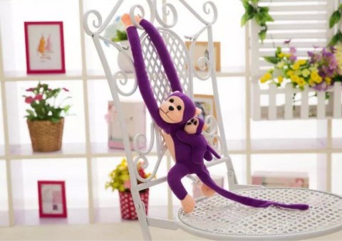 Maskotka Pluszowa Małpka z Dzieckiem Fioletowa 90 cm LEAN Toys Maskotka Pluszowa Małpka z Dzieckiem Fioletowa 90 cm LEAN Toys