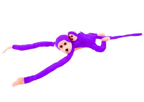 Maskotka Pluszowa Małpka z Dzieckiem Fioletowa 90 cm LEAN Toys Maskotka Pluszowa Małpka z Dzieckiem Fioletowa 90 cm LEAN Toys