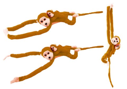 Maskotka Pluszowa Małpka z Dzieckiem Jasno Brązowa 70 cm LEAN Toys Maskotka Pluszowa Małpka z Dzieckiem Jasno Brązowa 70 cm LEAN Toys