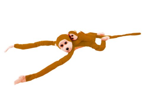 Maskotka Pluszowa Małpka z Dzieckiem Jasno Brązowa 70 cm LEAN Toys Maskotka Pluszowa Małpka z Dzieckiem Jasno Brązowa 70 cm LEAN Toys