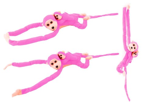 Maskotka Pluszowa Małpka z Dzieckiem Różowa 90 cm LEAN Toys Maskotka Pluszowa Małpka z Dzieckiem Różowa 90 cm LEAN Toys