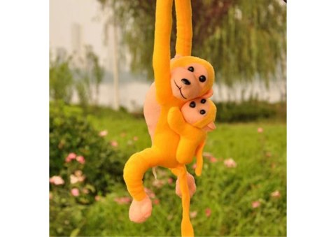 Maskotka Pluszowa Małpka z Dzieckiem Żółta 70 cm LEAN Toys Maskotka Pluszowa Małpka z Dzieckiem Żółta 70 cm LEAN Toys