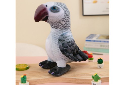 Maskotka Pluszowa Papuga Szara 20 cm LEAN Toys Maskotka Pluszowa Papuga Szara 20 cm LEAN Toys