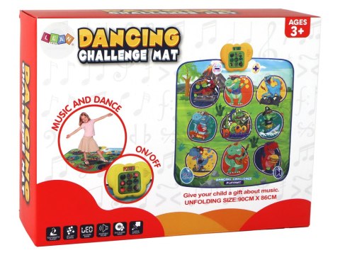 Mata Do Tańczenia Z Motywem Dinozaurów 90cm x 86cm LEAN Toys Mata Do Tańczenia Z Motywem Dinozaurów 90cm x 86cm LEAN Toys