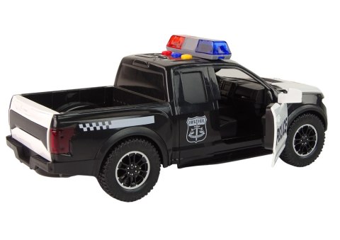 Pojazd Terenowy Policja Czarny Otwierane Drzwi Dźwięk Światła LEAN Toys Pojazd Terenowy Policja Czarny Otwierane Drzwi Dźwięk Światła LEAN Toys