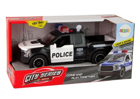 Pojazd Terenowy Policja Czarny Otwierane Drzwi Dźwięk Światła LEAN Toys Pojazd Terenowy Policja Czarny Otwierane Drzwi Dźwięk Światła LEAN Toys