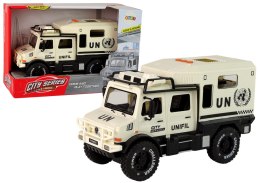 Pojazd Terenowy Służba Miasta Beżowy Otwierane Drzwi Dźwięk Światła LEAN Toys