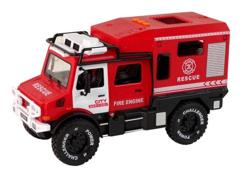 Pojazd Terenowy Straż Pożarna Czerwona Otwierane Drzwi Dźwięki Światła LEAN Toys Pojazd Terenowy Straż Pożarna Czerwona Otwierane Drzwi Dźwięki Światła LEAN Toys