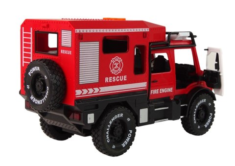 Pojazd Terenowy Straż Pożarna Czerwona Otwierane Drzwi Dźwięki Światła LEAN Toys Pojazd Terenowy Straż Pożarna Czerwona Otwierane Drzwi Dźwięki Światła LEAN Toys
