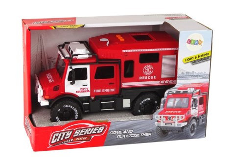 Pojazd Terenowy Straż Pożarna Czerwona Otwierane Drzwi Dźwięki Światła LEAN Toys Pojazd Terenowy Straż Pożarna Czerwona Otwierane Drzwi Dźwięki Światła LEAN Toys
