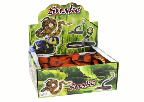 Sztuczny Gumowy Wąż Brązowy Z Czarno- Szarymi Łatkami LEAN TOYS Sztuczny Gumowy Wąż Brązowy Z Czarno- Szarymi Łatkami LEAN TOYS