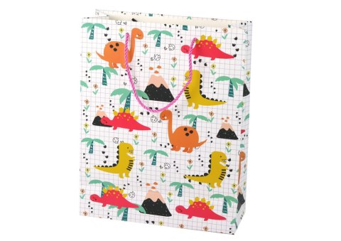 Torba Prezentowa W Kratkę Kolorowa Dinozaury 32 cm x 26 cm x 10 cm LEAN TOYS Torba Prezentowa W Kratkę Kolorowa Dinozaury 32 cm x 26 cm x 10 cm LEAN TOYS