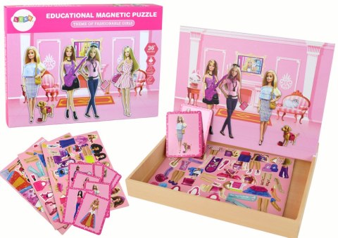 Zestaw Edukacyjnych Puzzli Magnetycznych Motyw Lalki LEAN Toys Zestaw Edukacyjnych Puzzli Magnetycznych Motyw Lalki LEAN Toys