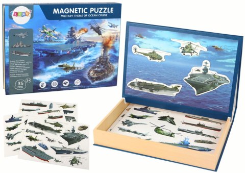 Zestaw Edukacyjnych Puzzli Magnetycznych Z Motywem Statków Militarnych LEAN Toys Zestaw Edukacyjnych Puzzli Magnetycznych Z Motywem Statków Militarnych LEAN Toys