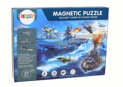 Zestaw Edukacyjnych Puzzli Magnetycznych Z Motywem Statków Militarnych LEAN Toys Zestaw Edukacyjnych Puzzli Magnetycznych Z Motywem Statków Militarnych LEAN Toys