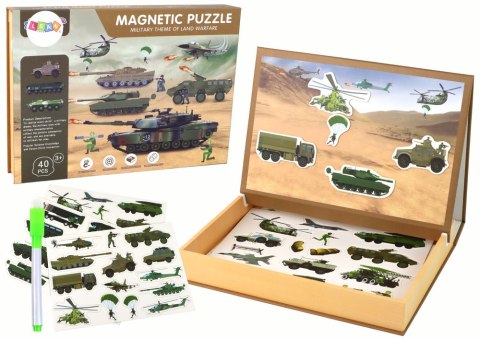 Zestaw Edukacyjnych Puzzli Magnetycznych Z Motywem Wojny Lądowej LEAN Toys Zestaw Edukacyjnych Puzzli Magnetycznych Z Motywem Wojny Lądowej LEAN Toys