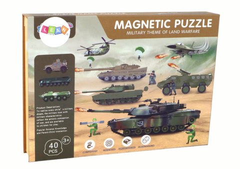 Zestaw Edukacyjnych Puzzli Magnetycznych Z Motywem Wojny Lądowej LEAN Toys Zestaw Edukacyjnych Puzzli Magnetycznych Z Motywem Wojny Lądowej LEAN Toys