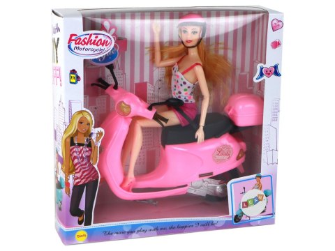 Zestaw Lalka Na Skuterze Różowa Ruchome Elementy LEAN Toys Zestaw Lalka Na Skuterze Różowa Ruchome Elementy LEAN Toys
