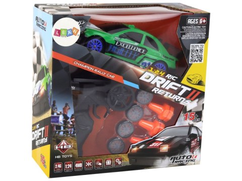 Autko Sportowe Zdalnie Sterowane R/C 1:24 Zielone Wymienne Koła LEAN Toys Autko Sportowe Zdalnie Sterowane R/C 1:24 Zielone Wymienne Koła LEAN Toys