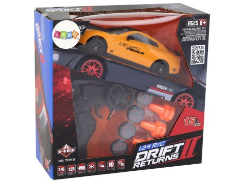Autko Sportowe Zdalnie Sterowane R/C 1:24 Żółte Wymienne Koła LEAN Toys Autko Sportowe Zdalnie Sterowane R/C 1:24 Żółte Wymienne Koła LEAN Toys