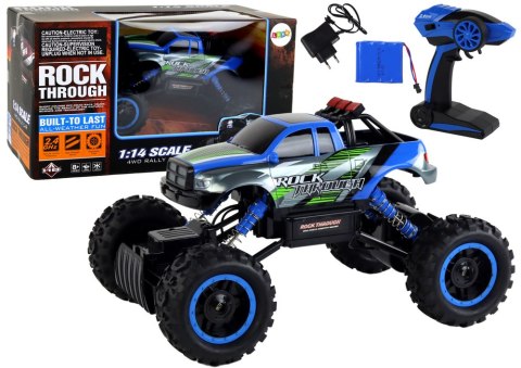 Auto Terenowe Zdalnie Sterowane RC 1:14 2.4G Niebieskie LEAN Toys Auto Terenowe Zdalnie Sterowane RC 1:14 2.4G Niebieskie LEAN Toys