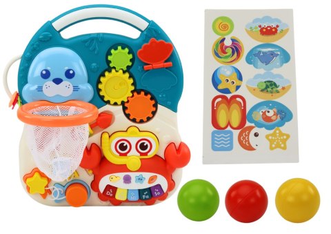 Chodzik Pchacz Edukacyjny Stolik 2w1 Panel Interaktywny Niebieski LEAN Toys Chodzik Pchacz Edukacyjny Stolik 2w1 Panel Interaktywny Niebieski LEAN Toys