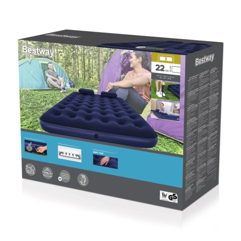 Dmuchany Materac, Pompka 203 x 152 x 22 cm Bestway 67374 Bestway Dmuchany Materac, Pompka 203 x 152 x 22 cm Bestway 67374 Bestway
