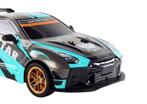 Duże Auto Sportowe Zdalnie Sterowane 1:10 Turkusowo- Czarne LEAN Toys Duże Auto Sportowe Zdalnie Sterowane 1:10 Turkusowo- Czarne LEAN Toys