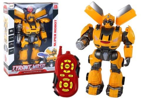 Duży Robot Zdalnie Sterowany R/C Żółty Dźwięk Światła LEAN Toys Duży Robot Zdalnie Sterowany R/C Żółty Dźwięk Światła LEAN Toys