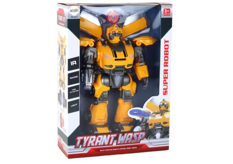 Duży Robot Zdalnie Sterowany R/C Żółty Dźwięk Światła LEAN Toys Duży Robot Zdalnie Sterowany R/C Żółty Dźwięk Światła LEAN Toys