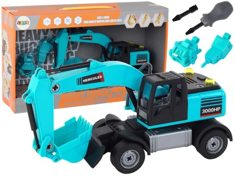 Koparka Zestaw DIY Niebieska Pojazd Budowlany Wiertnica Chwytak LEAN Toys Koparka Zestaw DIY Niebieska Pojazd Budowlany Wiertnica Chwytak LEAN Toys