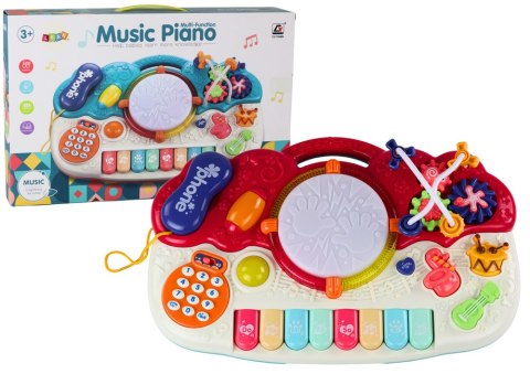 Organki Pianinko Edukacyjne Muzyczne Bębenek Dźwięki Światła LEAN Toys Organki Pianinko Edukacyjne Muzyczne Bębenek Dźwięki Światła LEAN Toys