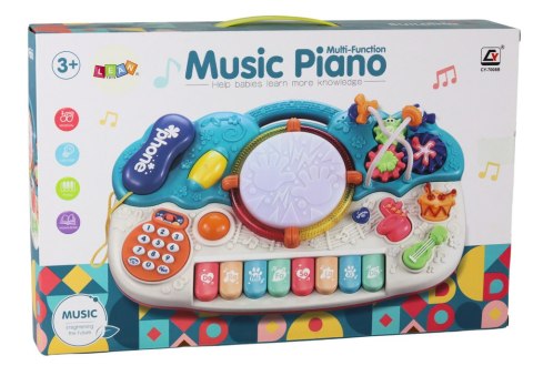 Organki Pianinko Edukacyjne Muzyczne Bębenek Dźwięki Światła LEAN Toys Organki Pianinko Edukacyjne Muzyczne Bębenek Dźwięki Światła LEAN Toys