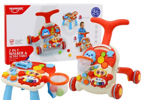 Pchacz Stolik Edukacyjny Interaktywny 2w1 Czerwony LEAN Toys Pchacz Stolik Edukacyjny Interaktywny 2w1 Czerwony LEAN Toys