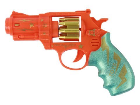 Pistolet Pomarańczowy Revolver Broń Dźwięki Światła LEAN TOYS Pistolet Pomarańczowy Revolver Broń Dźwięki Światła LEAN TOYS