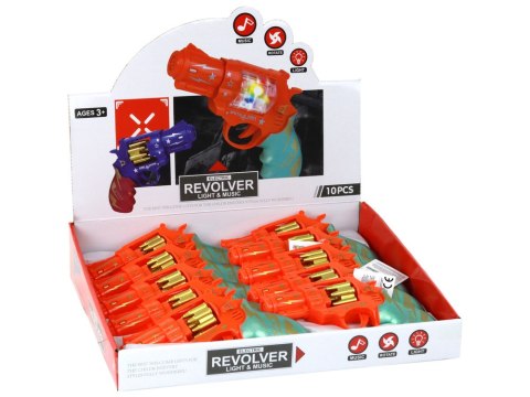 Pistolet Pomarańczowy Revolver Broń Dźwięki Światła LEAN TOYS Pistolet Pomarańczowy Revolver Broń Dźwięki Światła LEAN TOYS