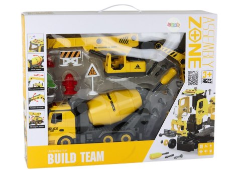 Pojazdy Budowlane Dźwięk Światła 1:12 DIY Betoniarka Dźwig Koparka LEAN Toys Pojazdy Budowlane Dźwięk Światła 1:12 DIY Betoniarka Dźwig Koparka LEAN Toys
