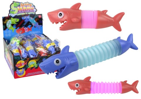 Rekin Do Rozciągania Antystresowy Świecący Pop Tube LED LEAN TOYS Rekin Do Rozciągania Antystresowy Świecący Pop Tube LED LEAN TOYS