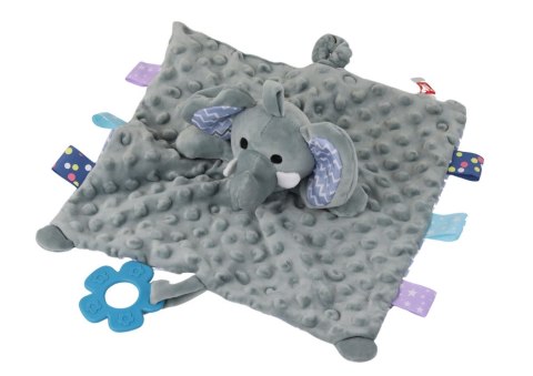 Słonik Pluszowa Przytulanka Kocyk Wypustki Gryzak Grzechotka LEAN Toys Słonik Pluszowa Przytulanka Kocyk Wypustki Gryzak Grzechotka LEAN Toys