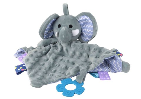 Słonik Pluszowa Przytulanka Kocyk Wypustki Gryzak Grzechotka LEAN Toys Słonik Pluszowa Przytulanka Kocyk Wypustki Gryzak Grzechotka LEAN Toys