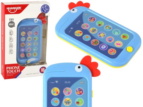 Telefon Edukacyjny Nauka Angielskiego Kurczak Wac A Mole Niebieski LEAN Toys Telefon Edukacyjny Nauka Angielskiego Kurczak Wac A Mole Niebieski LEAN Toys