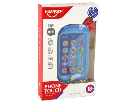 Telefon Edukacyjny Nauka Angielskiego Kurczak Wac A Mole Niebieski LEAN Toys Telefon Edukacyjny Nauka Angielskiego Kurczak Wac A Mole Niebieski LEAN Toys